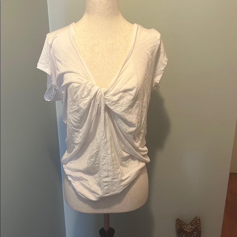 Free People White Women's Knot Front Top